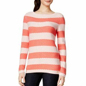Tommy Hilfiger - Pink Stripe Lace Light Sweater